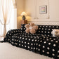 Plush Fleece Sofa Cover Throw, Soft Textured Polka Dot Couch Protector Blanket for Pets