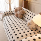 Plush Fleece Sofa Cover Throw, Soft Textured Polka Dot Couch Protector Blanket for Pets
