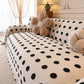 Plush Fleece Sofa Cover Throw, Soft Textured Polka Dot Couch Protector Blanket for Pets