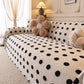 Plush Fleece Sofa Cover Throw, Soft Textured Polka Dot Couch Protector Blanket for Pets