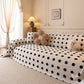 Plush Fleece Sofa Cover Throw, Soft Textured Polka Dot Couch Protector Blanket for Pets