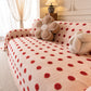 Plush Fleece Sofa Cover Throw, Soft Textured Polka Dot Couch Protector Blanket for Pets