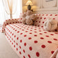 Plush Fleece Sofa Cover Throw, Soft Textured Polka Dot Couch Protector Blanket for Pets