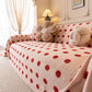 Plush Fleece Sofa Cover Throw, Soft Textured Polka Dot Couch Protector Blanket for Pets