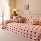 Plush Fleece Sofa Cover Throw, Soft Textured Polka Dot Couch Protector Blanket for Pets