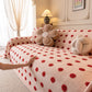 Plush Fleece Sofa Cover Throw, Soft Textured Polka Dot Couch Protector Blanket for Pets