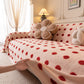 Plush Fleece Sofa Cover Throw, Soft Textured Polka Dot Couch Protector Blanket for Pets