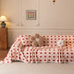 Plush Fleece Sofa Cover Throw, Soft Textured Polka Dot Couch Protector Blanket for Pets