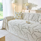 Boho Botanical Plush Sofa Throw Cover, Textured Leaf Pattern Slip Covers for Furniture