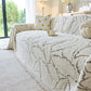 Boho Botanical Plush Sofa Throw Cover, Textured Leaf Pattern Slip Covers for Furniture