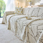 Boho Botanical Plush Sofa Throw Cover, Textured Leaf Pattern Slip Covers for Furniture