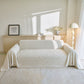 Boho Botanical Plush Sofa Throw Cover, Textured Leaf Pattern Slip Covers for Furniture