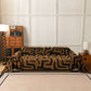 Modern Boho Chenille Sofa Cover Throw Blanket, Abstract Geometric Pattern Couch Cover