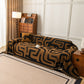 Modern Boho Chenille Sofa Cover Throw Blanket, Abstract Geometric Pattern Couch Cover