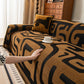 Modern Boho Chenille Sofa Cover Throw Blanket, Abstract Geometric Pattern Couch Cover