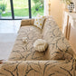 Boho Botanical Plush Sofa Throw Cover, Textured Leaf Pattern Slip Covers for Furniture