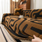 Modern Boho Chenille Sofa Cover Throw Blanket, Abstract Geometric Pattern Couch Cover