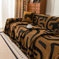 Modern Boho Chenille Sofa Cover Throw Blanket, Abstract Geometric Pattern Couch Cover