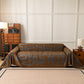 Modern Boho Chenille Sofa Cover Throw Blanket, Abstract Geometric Pattern Couch Cover
