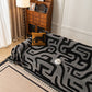 Modern Boho Chenille Sofa Cover Throw Blanket, Abstract Geometric Pattern Couch Cover