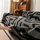 Modern Boho Chenille Sofa Cover Throw Blanket, Abstract Geometric Pattern Couch Cover