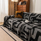 Modern Boho Chenille Sofa Cover Throw Blanket, Abstract Geometric Pattern Couch Cover