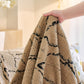 Boho Botanical Plush Sofa Throw Cover, Textured Leaf Pattern Slip Covers for Furniture