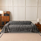 Modern Boho Chenille Sofa Cover Throw Blanket, Abstract Geometric Pattern Couch Cover