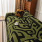 Modern Boho Chenille Sofa Cover Throw Blanket, Abstract Geometric Pattern Couch Cover