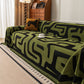 Modern Boho Chenille Sofa Cover Throw Blanket, Abstract Geometric Pattern Couch Cover