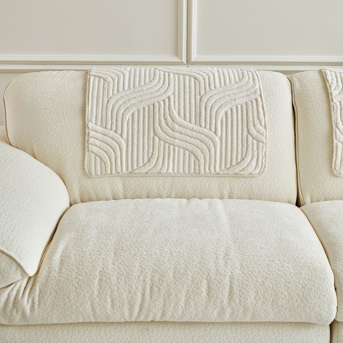 Luxury Plush Non-Slip Sofa Covers, Soft Fuzzy Embossed Sofa Topper & Seat Covers