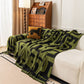 Modern Boho Chenille Sofa Cover Throw Blanket, Abstract Geometric Pattern Couch Cover