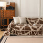 Modern Chenille Bold Abstract Pattern Sofa Cover, Artistic Decorative Furniture Cover