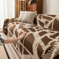 Modern Chenille Bold Abstract Pattern Sofa Cover, Artistic Decorative Furniture Cover