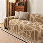 Modern Chenille Bold Abstract Pattern Sofa Cover, Artistic Decorative Furniture Cover