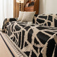 Modern Chenille Bold Abstract Pattern Sofa Cover, Artistic Decorative Furniture Cover