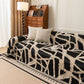 Modern Chenille Bold Abstract Pattern Sofa Cover, Artistic Decorative Furniture Cover