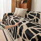 Modern Chenille Bold Abstract Pattern Sofa Cover, Artistic Decorative Furniture Cover