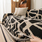 Modern Chenille Bold Abstract Pattern Sofa Cover, Artistic Decorative Furniture Cover