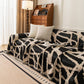 Modern Chenille Bold Abstract Pattern Sofa Cover, Artistic Decorative Furniture Cover