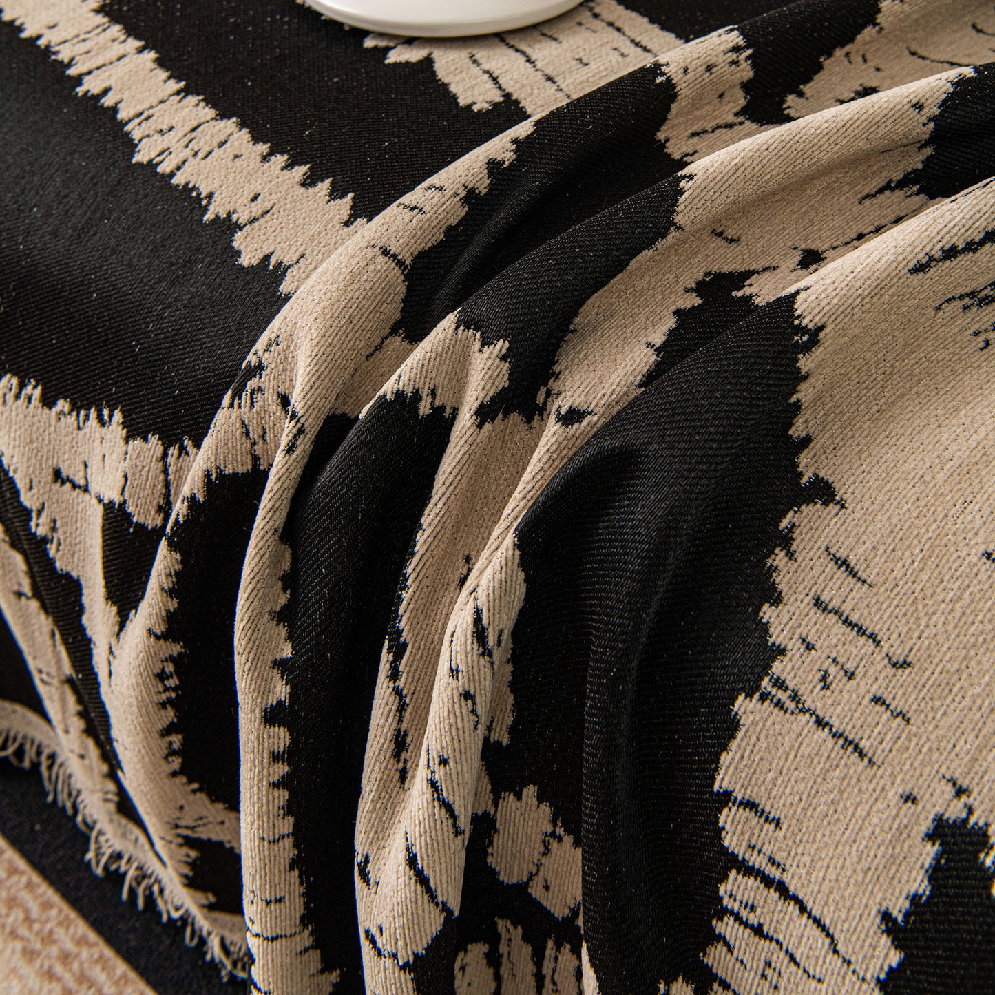 Modern Chenille Bold Abstract Pattern Sofa Cover, Artistic Decorative Furniture Cover
