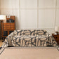 Modern Chenille Bold Abstract Pattern Sofa Cover, Artistic Decorative Furniture Cover