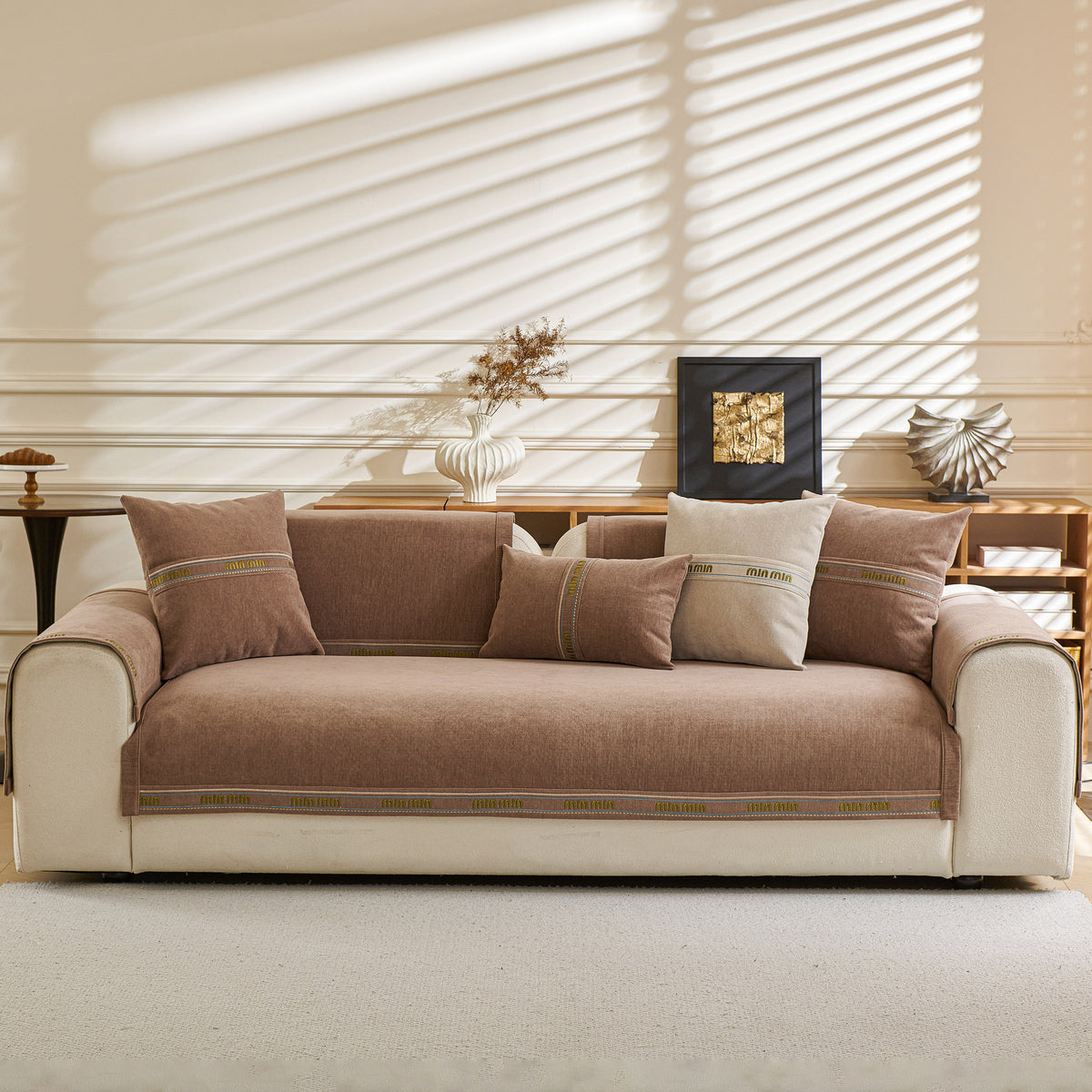 Chenille Sofaüberzug Haustiermatte, rutschfester Couchschutz für Eck- – Slipcover KAS™