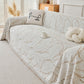 Oversized Leaf Sofa Throw Cover, Botanical Textured Couch Cover for Sectional Sofa