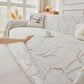 Oversized Leaf Sofa Throw Cover, Botanical Textured Couch Cover for Sectional Sofa