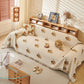 Cute Dog Pattern Chenille Sofa Throw Cover, Textured Woven Furniture Covers for Pets
