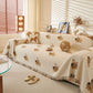 Cute Dog Pattern Chenille Sofa Throw Cover, Textured Woven Furniture Covers for Pets