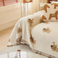 Cute Dog Pattern Chenille Sofa Throw Cover, Textured Woven Furniture Covers for Pets