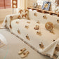 Cute Dog Pattern Chenille Sofa Throw Cover, Textured Woven Furniture Covers for Pets