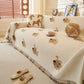 Cute Dog Pattern Chenille Sofa Throw Cover, Textured Woven Furniture Covers for Pets